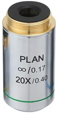 Obiettivo per microscopio 195, obiettivo 4X/10*/20X a campo piatto infinito acromatico professionale, accessori per microscopio per forniture di lente d'ingrandimento composte, boroscopi (20X)