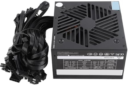 Pyhodi Fuente de Alimentación de la Computadora de 800W con Ventilador de Ajuste de Velocidad Automática, Soporte de Plataforma de Doble Núcleo para PC de Escritorio, Fuente de