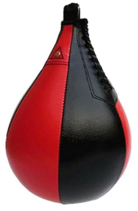 MonoSora Speed Ball - Saco de boxeo para entrenamiento de boxeo y artes marciales mixtas, pelota de ejercicio en forma de pera, piel sintética, rojo y negro, 25 x 18 cm
