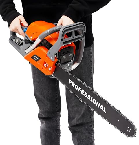Benzin Kettensäge 58cc, 2-Takt, 50cm Schwert, 2.4kW Motorsäge