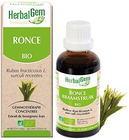 HERBALGEM - Macérât-Mère - Ronce Bio - Complément Alimentaire Gemmothérapie Concentrée - Extrait De Bourgeon Frais - Pour Santé Respiratoire et Niveau Sucre Dans Le Sang - Vegan - 30 ml