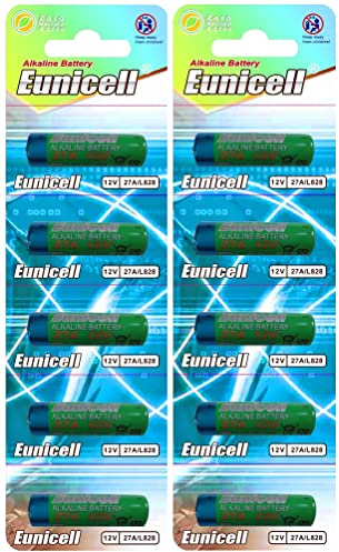 EUNICELL A27 27A MN27 GP27A 12V Alkaline, 10 Batterien für Funk & Tore | 10 EUNICELL A27 Alkaline-Batterien mit 12V für Funk-Fernbedienungen, Garagentoröffner, Alarmanlagen.