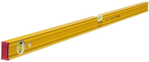 STABILA Magnet-Wasserwaage Type 80 ASM, 120 cm, verstärktes Alu-Profil, extrastarkes Seltenerd-Magnetsystem, 1 Horizontal-Libelle, 1 Vertikal-Libelle, integrierte Rutsch-Stopper, Made in Germany