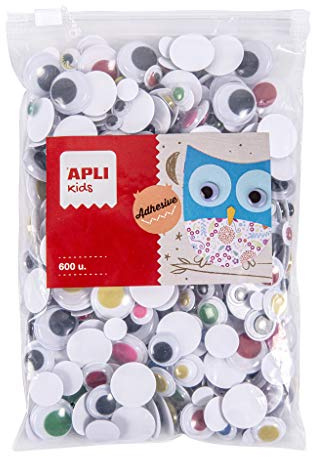 APLI - Borsa occhi mobili assortiti adesivi 600 pezzi, assortimento MAXI (17444)