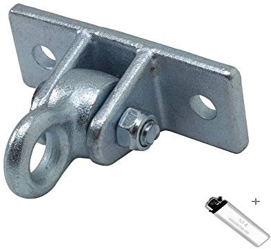 h2i Schaukelhaken Deckenhaken mit Befestigungsplatte 13 x 5 cm, beweglicher Stahlhaken zur Aufhängung von Schaukeln, Kinderschaukeln