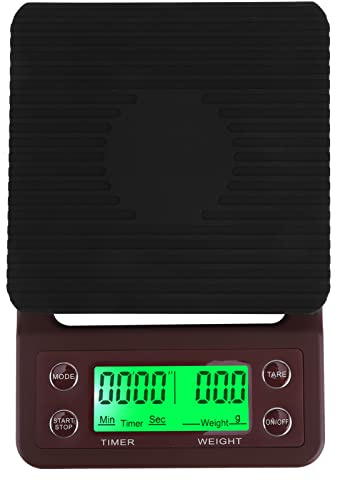 Bilancia per caffè con timer, bilancia per caffè espresso da versare, bilancia elettronica da cucina di alta precisione per la preparazione del caffè, con display LCD(Vino rosso 2)