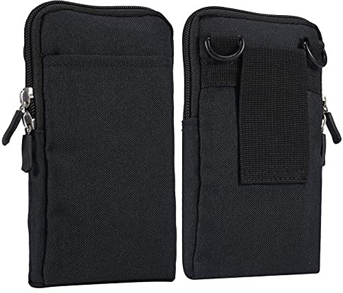 Funda de Cintura para Celular Hombre, Bolso Cruzado Hombre para Teléfono Celular, Pequeñas Riñonera Funda Móvil con Vertical Clip Cinturón Bolsa de Hombro Cartera Bolso Bandolera para Deportes Camping