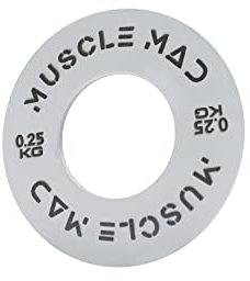 MUSCLE MAD IWF COLOURS 2 Steel Incremental Weights for Powerlifting, Olympic Weight lifting, Gym, Home Training Fractional Weight Plates, Change Plates, Colour Weight Plates 0.25kg Pair