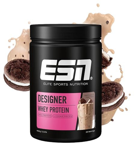 ESN Designer Whey Proteinpulver, Dark Cookies and Cream, 908 g, bis zu 23 g Protein pro Portion, ideal zum Muskelaufbau und -erhalt, geprüfte Qualität - made in Germany