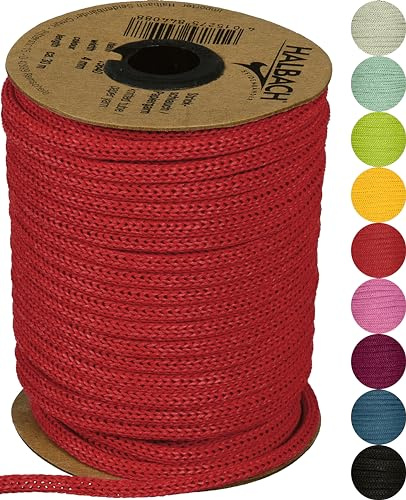 Halbach Seidenbänder Manguera de Papel para Tejer, Ancho: 4 mm, Longitud: 30 m, Hilo de Manguera rellenable y Resistente, Hilo de Papel para Tarjetas de Nombre, habitación Infantil o
