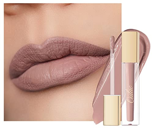 Oulac Nude Lipstick for Women, Matte Pink Nude Long lasting Lip Stain, Waterproof Highly Pigmented Creamy Formula Lipstick with Vitamin E, Vegan, 4.5ml (M19)