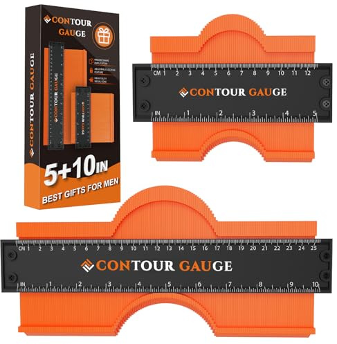 Contour Gauge Tool Fathers Day Gifts for Dad Husband Unique Gifts for Men Dad Husband, Husband Gifts Contour Gauge Duplication (10 In+5 In) with Metal Lock, DIY Woodworking Tools Men's Gifts Ideas
