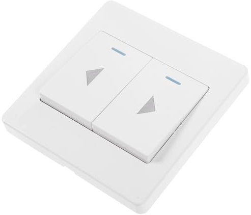 Mikikit Interrupteur à Bouton Poussoir pour Porte de Garage Blanc en Abs, 2 Boutons, Montage Mural, Adapté pour Usage Commercial et Domestique