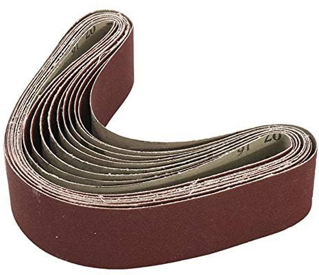 10pcs 40 to 1000 Grit 30mm x 540mm Sanding Belts for Angle Grinder Belt Sander Attachment (60#)