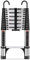 HBTower Echelle telescopique 3.8M/12.5FT avec Crochets, Escamotable en Aluminium,Echelle plianteConvient aux Camping-Cars, greniers, extérieurs et intérieurs, Charge Max 150 kg (Argenté)