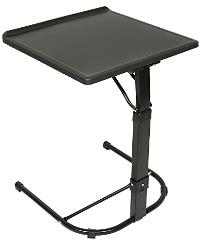 Supfine Table d'appoint pliable pour ordinateur portable - Hauteur réglable - Inclinaison réglable - Légère - Portable - Pour ordinateur portable - Canapé d'extérieur - Noir - 43 x 43 x 58-69 cm