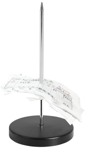 Soporte Para Recibos De Escritorio - Soporte Para Eje De Cheques Cromado, Apuñalador De Boletos Para Restaurantes | Soporte De Papel Multiusos Para Barra De Escritorio, Tenedor Para Billetes Con Pinch