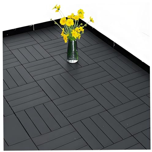 Pavimento per giunzioni in plastica per esterni e tavola per terrazza fai-da-te Facile da installare Pavimentazione composita resistente al fuoco e all'umidità per balcone giardino patio D 30*30*2cm