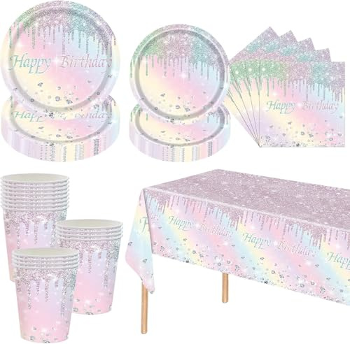 52 Pcs Demon Birthday Decorations, Party Decorations Party Supplies Paper Plates Cups Napkins and Tablecloth, Kids Tableware Set for 10 Guests