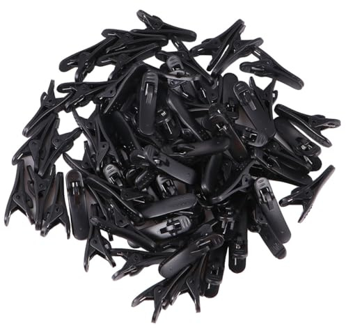 Zerodeko 100 Clip per Cavi Auricolari in Plastica Nera, Fermacavo a Coccodrillo per Cuffie e Mp3, Reggi Cavo da Fissare ai Vestiti, Organizer per Cavi Auricolari