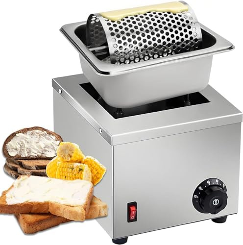 Commercial butter spreader, 400w electric butter melting heater, 360° even spreading, stainless steel butters roller 30-110°c adjustable temperature, for bakery, cake room, restaurant