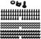 Faconet® 50 x 6 mm Juego de Tornillos de Montaje con Arandelas y Tuercas enjauladas para Armario Rack de servidores Sistemas Negro