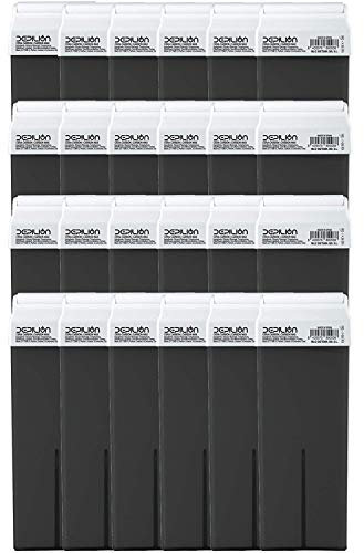 Caja de 24 x Cera Roll On cartuchos de 100ml Carbon Activo | Roll-on Cera para depilación