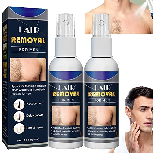 2 Pcs 2023 New Junrinogin Semi-Permanent Hair Removal Spray, Body Hair Removal Spray, Easy off Foaming Natural Permanent Hair Removal Spray (Man)