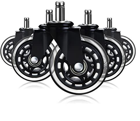 5 Stück Bürostuhlrollen, 7,6 cm drehbare Gummirollen ersetzen weiche Sicherheitsrollen for Bürostühle, Gaming-Stühle usw. (Color : 11MM)