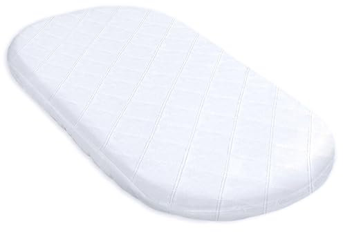 Stubenwagen Baby Matratzen Kinderwagen 40x80 cm - Matratze Beistellbett Babywiege Kindermatratze Oval Reisebett Nässeschutz Moseskorb Matraze 40 x 80 Kinderwagenmatratze Oeko-Tex