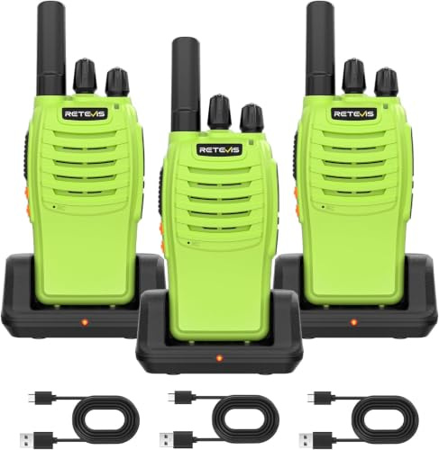 Retevis H777 Walkie Talkie, Uppladdningsbara Radio, Lätt att Använda, 16 Kanaler, VOX Tvåvägsradio Walkie Talkies, för Vuxna, Tonåringar, Familj Present, Vandring, Camping, Arbete (3 st)