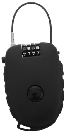 BESTonZON Portable Retractable Steel Cable Lock for Strollers Helmets Adjustable Combination Padlock Compact Theft Security