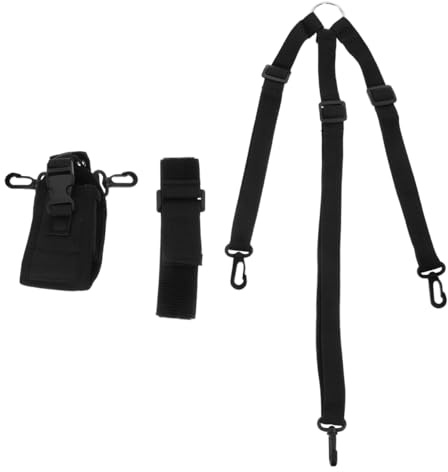 GALPADA Custodia Protettiva Per Talkie Con Cinturino Regolabile E Anello Microfono Rimovibile Porta Radio Pettorale Per Sicurezza Escursioni E Lavoro 5.6X2.5X2 in