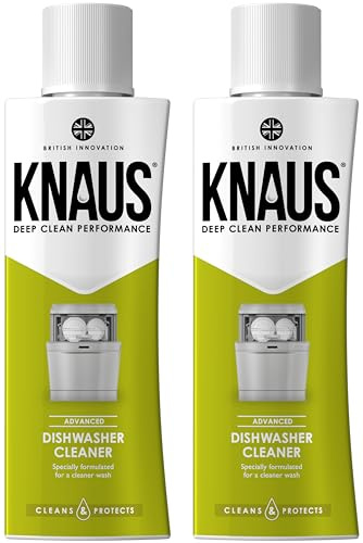 KNAUS Advanced Dishwasher Cleaner, 2 Pack - Hygienic Deep Clean – Effortlessly Eliminate Limescale, Grime, Grease, Mould, and Unpleasant Odours - Leaving Your Dishwasher Sparkling and Fresh