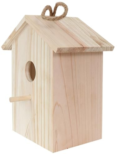 Wooden Bird Houses, Hangable Wooden Bird Feeder, Window Viewing Box with Strong Suction Cups for Indoor, Outdoor/9x5x4 Inch