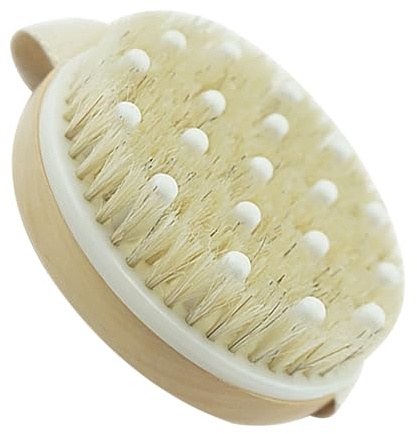 GALPADA Cepillo Corporal Exfoliante Redondo Unisex De Madera Natural, Masaje Suave Para Baño y Ducha, Mejora Circulación y Exfoliación, Cuidado Corporal Completo