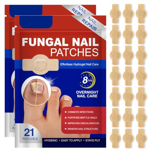 GXGM 42 Pezzi Fungal Nail Patches, Toppe Fungine per Unghie, Toppe per Unghie Fungo, Cerotti Multiuso per la Riparazione Delle Unghie dei Piedi Danneggiate Delle Unghie Scolorite