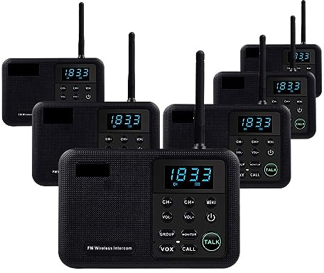 Wireless Intercom, Wireless Home Intercom System for House Business Office 5280 Feet Range 10 Channel Room to Room Communication System