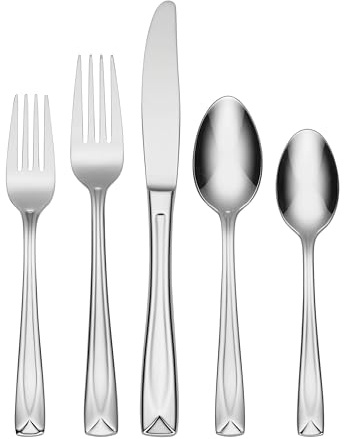 Oneida T837045A Lincoln 45-Piece Flatware Set, Service for 8 Silver