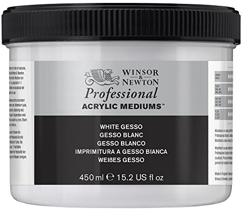 Winsor & Newton 3050920 vit Gesso, grundfärg för akrylfärger, oljefärger, alkydfärger – 450 ml kruka