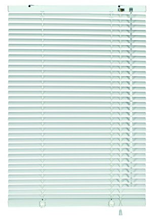 GARDINIA Alu-Jalousie, Sicht-, Licht- und Blendschutz, Wand- und Deckenmontage, Alle Montage-Teile inklusive, Aluminium-Jalousie, Silber/Weiß, 100 x 140 cm (BxH)