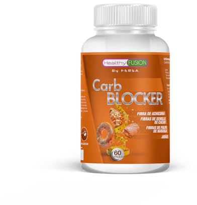 Healthy Fusion - Carb Blocker | Potente Bloqueador de Carbohidratos y Grasas | Pastillas para Adelgazar | Apto para todas las dietas | Semilla de Cacao, Pulpa de Naranja y fibra de Achicoria | 60 caps