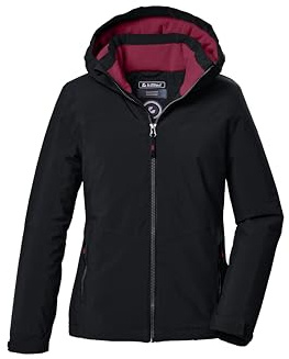 killtec Flicka funktionell jacka/utomhusjacka med huva KOW 352 GRLS JCKT, svart, 128, 42145-000