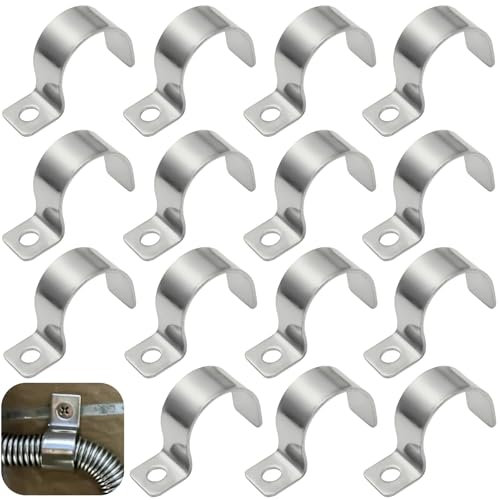 JAONLD 20 Stück Kabelschellen Metall Rohrschellen 25 mm Verdickter 304 Edelstahl Cable Clips Rohrschellen U Förmiges Einzelloch Kabel Befestigung Wand Zur Befestigung von Kabeln, Drähten und Rohren