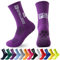 MPXEAVG 3 Paia Calzini Calcio, Grip Socks, Calzini Antiscivolo Calcio, Calzini Uomo Sport, Calze Grip Calcio, Calzini Sportivi Antiscivolo per Calcio, Basket, Corsa (viola)