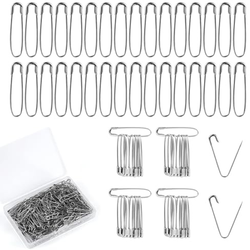 500 Spille di Sicurezza, 2,4 cm Spille da Balia Piccole Daper Hijab da Trapuntatura Senza Anello Accessori da Cucito per Artigianato Fatto a Mano Trapuntatura Maglieria Cucito (Argento)
