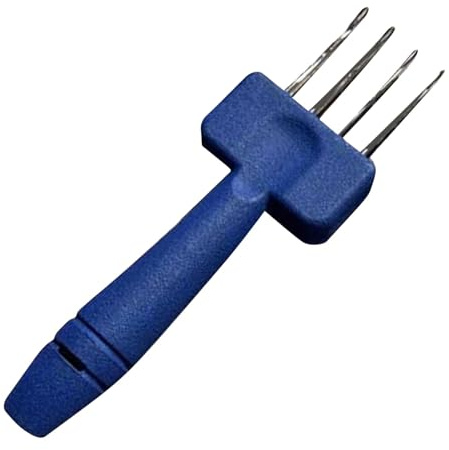 Knüpfhaken-Werkzeug, zum Abbinden, 21 x 5,5 cm, Strick-Werkzeug mit 4 Knüpfnadeln, Häkel- und Webzubehör für Anfänger und Experten