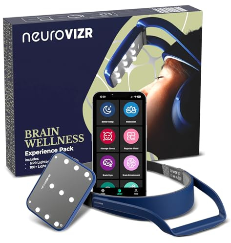 neuroVIZR Appareil de bien-être mental - Appareil anti-anxiété - Meilleur sommeil, moins de stress et plus de concentration en 11 minutes - Comprend un accès à vie à l'application