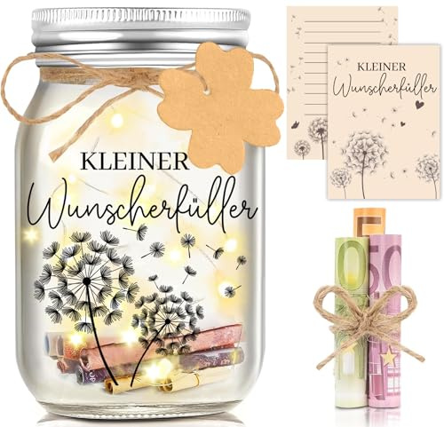 Hiipeefeel Wunscherfüller Geldgeschenke Jugendweihe, LED Flaschenlicht | Hochzeit Verpackung Geburtstag Weihnachten Reisen Konfirmation Geschenke, Lustige Geburtstagsgeschenk für Frauen Freundin