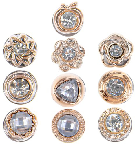 10pcs Pearl Button Covers Clip On for Women,Ymapinc No Sew Buttons for Clothes, Women's Brooches Pins, Decorative Brooch Buttons, Small Brooch Safety Pin for Shirt, Cardigan, Bag, Hat